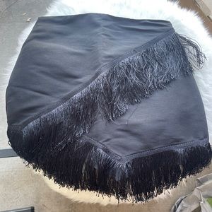 Kendal & Kylie Black Fringe Mini Skirt Sz S